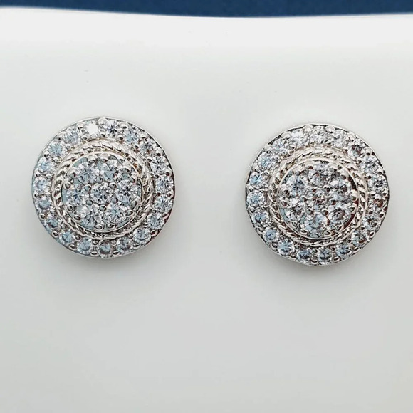 "925 Sterling Silver Plated CZ Earrings, EVBRS447 - Picture 6 of 9